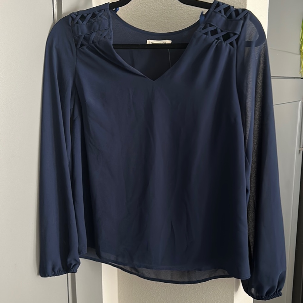Navy dress blouse